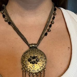 Egyptian necklace, a mixture of copper and black stones!